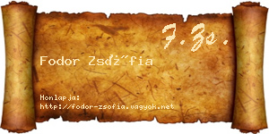 Fodor Zsófia névjegykártya